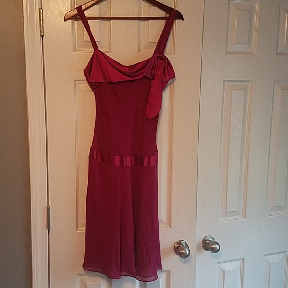 Satiny nine west dress in plum